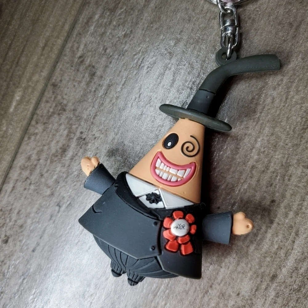 Disney Tim Burton Nightmare Before Christmas Double-Sided Mayor Keychain NWOT